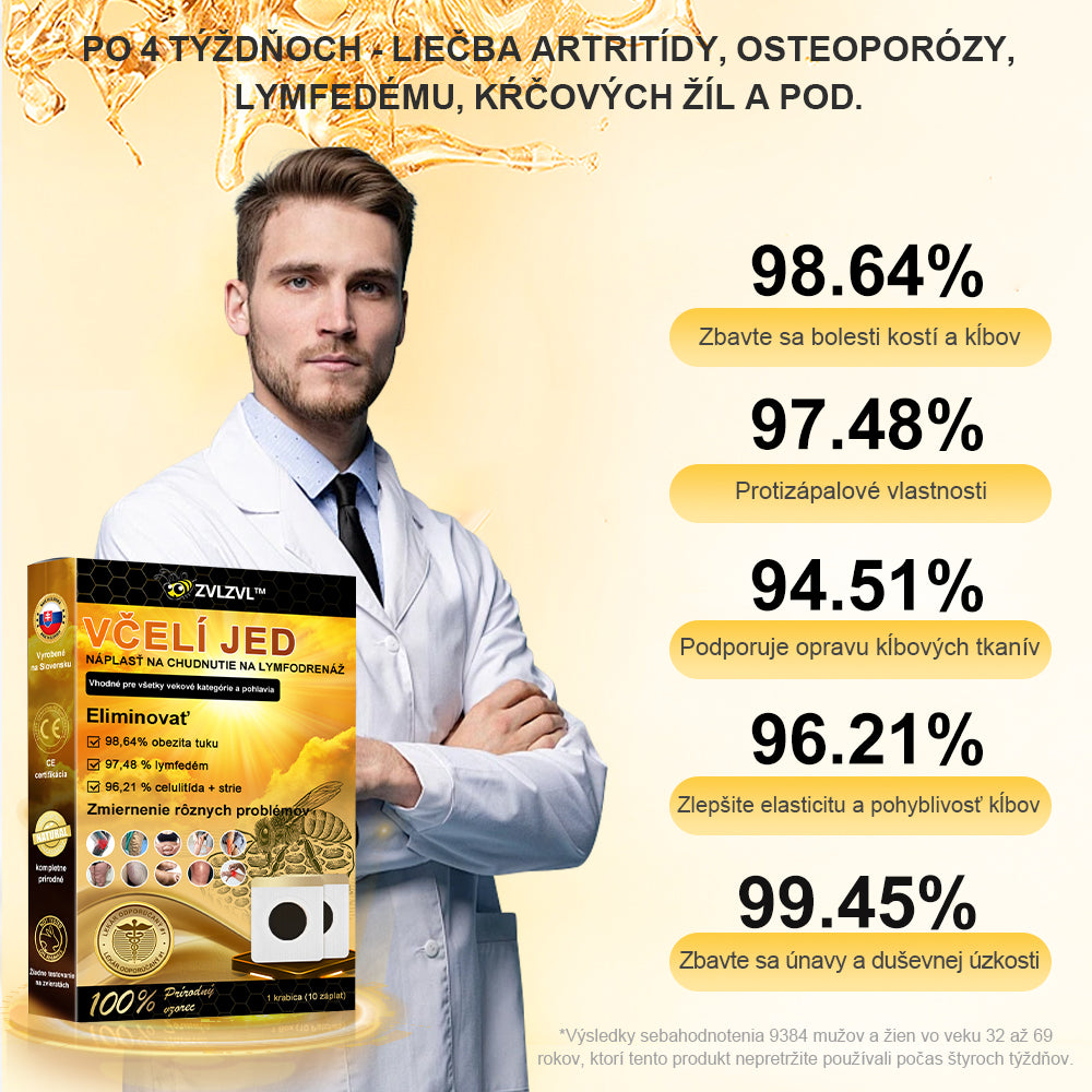 Obmedzená doba 80% ZĽAVA - [Vyvinuté v Kalifornii, USA] 🔥❤️ Včelí Jed Lymfatická Drenážna Zoštíhľujúca Náplasť (Vhodné Na Použitie Pre Jednotlivcov Všetkých Vekových Kategórií)